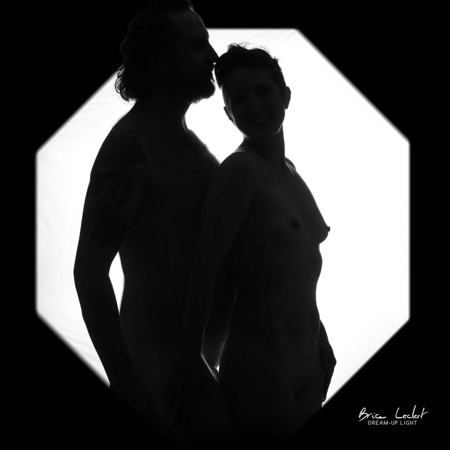 photographe studio nu artistique couple silhouette lyon