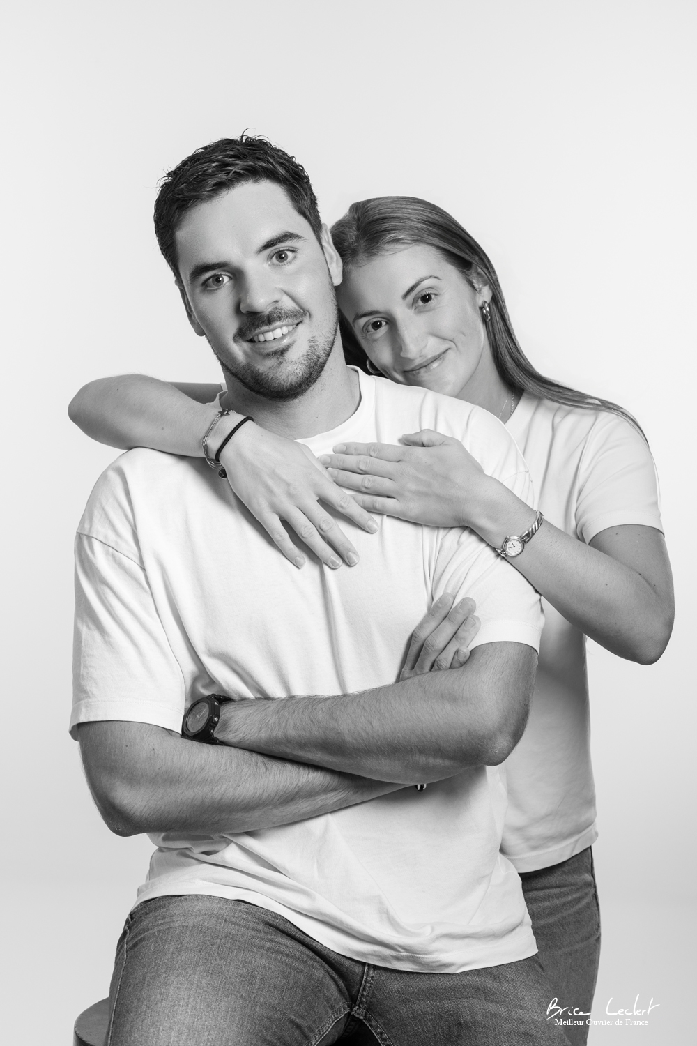 photo de couple photographe st etienne noir et blanc